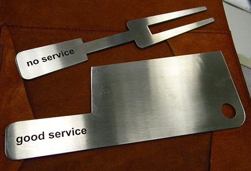 гравировка столовых приборов, ножей из стали